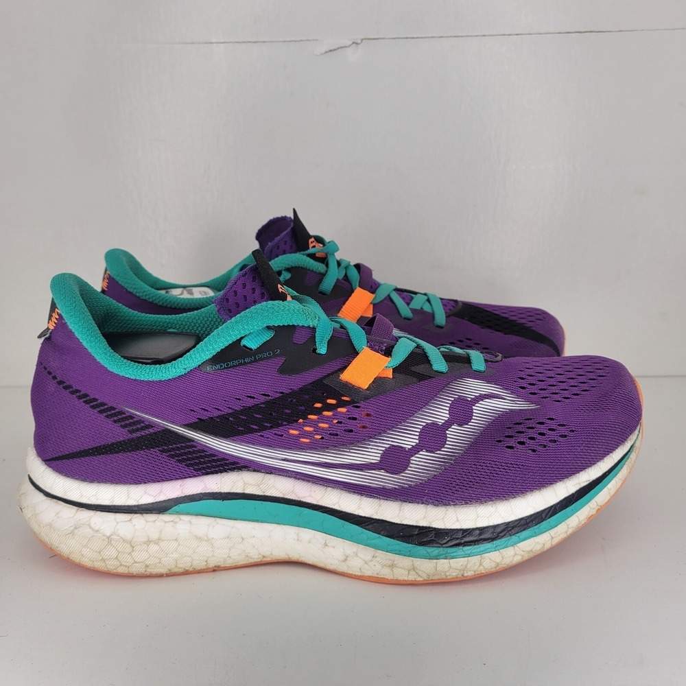 Saucony Endorphin Speed 2 Womens 9.5 Purple White Running Shoes Athletic Sneaker